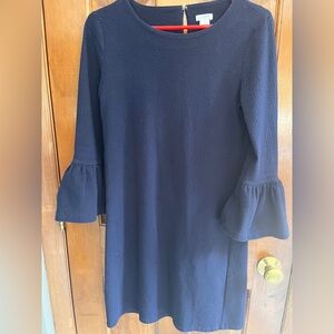 J. Crew navy Blue Dress with Flared Sleeves